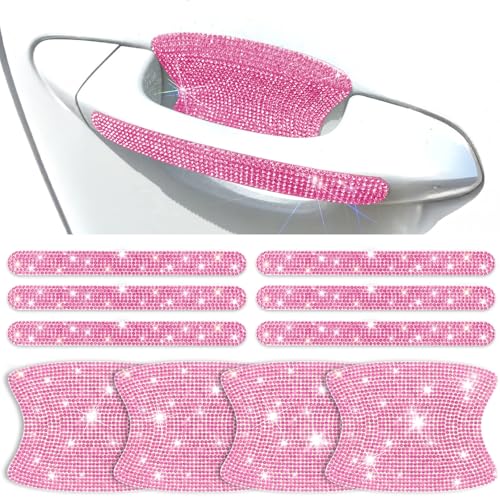 10 PCS Bling Car Door Handle Protector, Shiny Crystal Rhinestone - Product Imagery