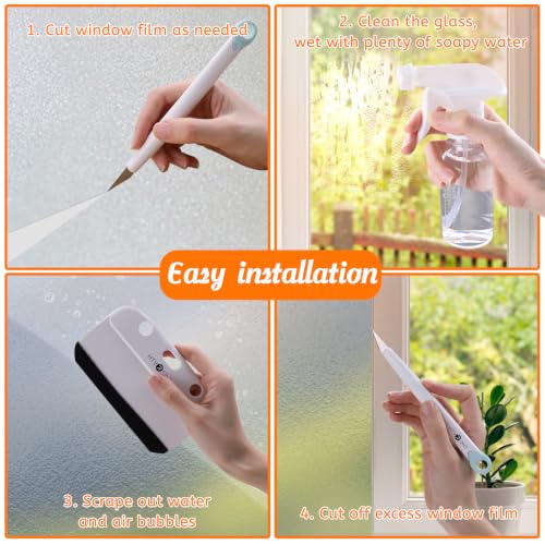 HTVRONT Window Privacy Film Kit - 4 Pcs Tint Kit for Home Glass - Product Imagery