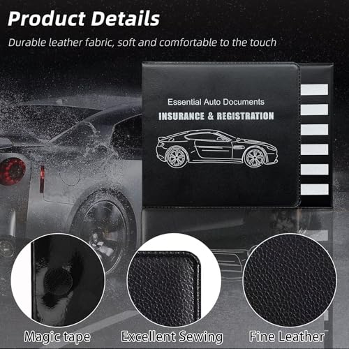 Ziciner Car Registration Insurance Holder, 2Pack Essential Auto - Product Imagery