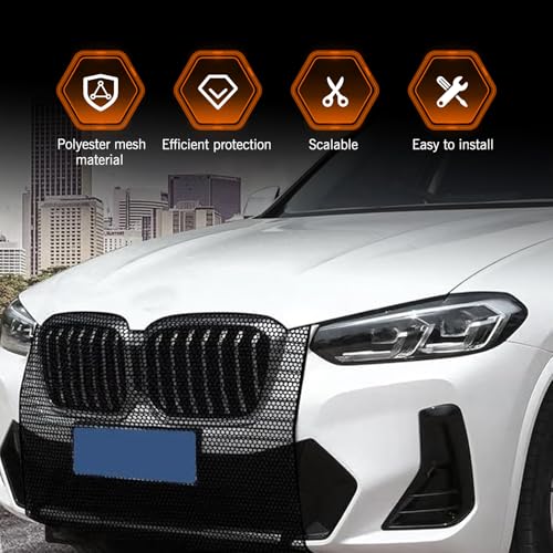 2 PCS Car Grill Mesh, Dustproof Anti-willow Radiator Protector, - Product Imagery