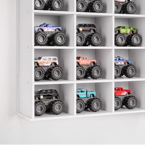 Krafetto 15-Slot Monster Truck Display Shelf, Wall Mount - Product Imagery
