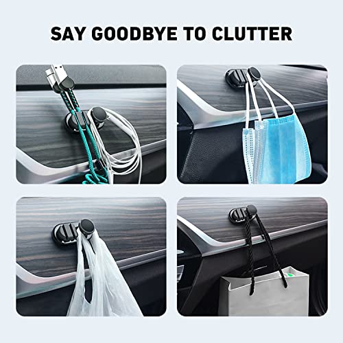 Car Dashboard Hook & Cable Organizer, Adhesive Cord Holder, - Product Imagery