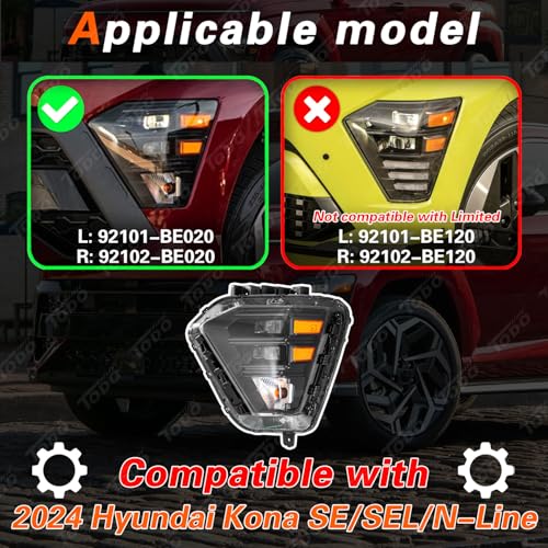 TODO LED Headlight Assembly Compatible with 2024-2025 Hyundai - Product Imagery