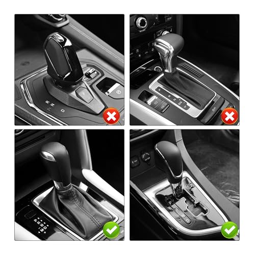 Car Gear Shift Knob with 4 Adaptive Parts,Leather 5 Speed Shift - Product Imagery