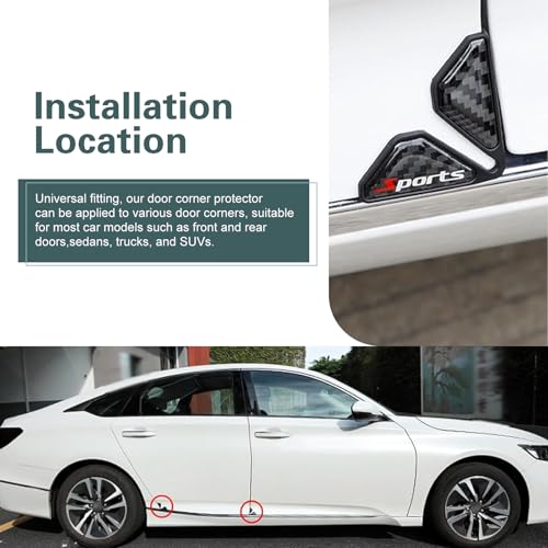 2PCS Car Door Corner Guards, Carbon Fiber Car Door Edge - Product Imagery