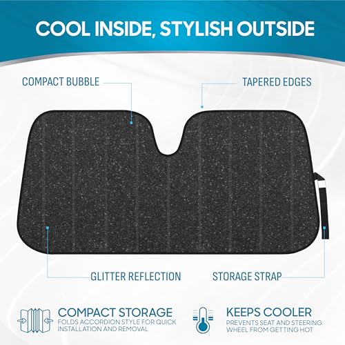 BDK-AS-2511 Front Windshield Shade-Accordion Folding Auto - Product Imagery