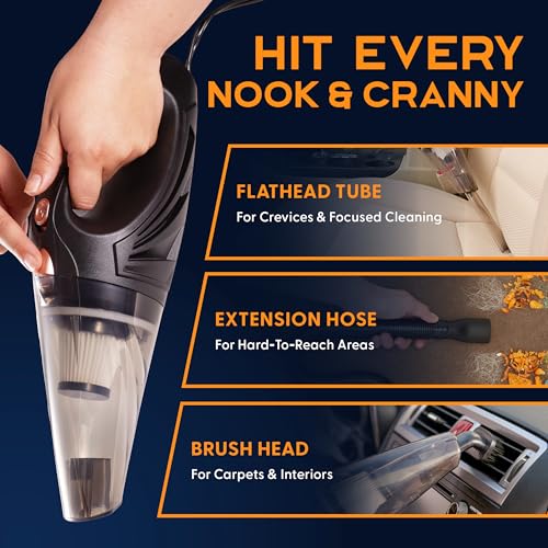 ThisWorx Handheld Car Vacuum, Portable Car Vacuum Cleaner with - Product Imagery