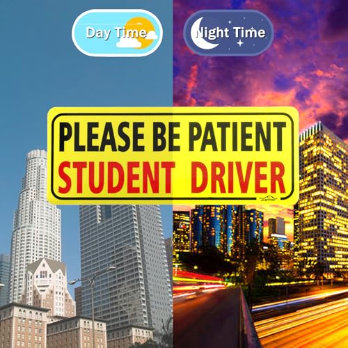 JUSTTOP 3pcs Student Driver Magnet for Car, Please Be Patient - Product Imagery