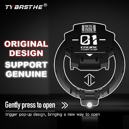 Tybasthe Push Start Button Cover, Metal Mecha Car Engine Start - Product Imagery