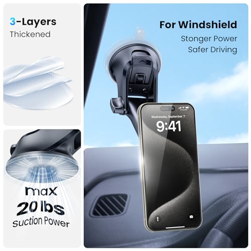 APPS2Car Magnetic Phone Mount for Car, Dashboard & Windshield - Product Imagery