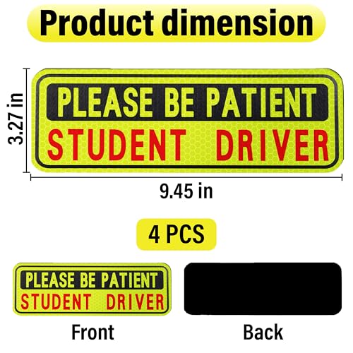 BFXM 4 PCS Student Driver Magnet for Car, New Driver Magnet for - Product Imagery