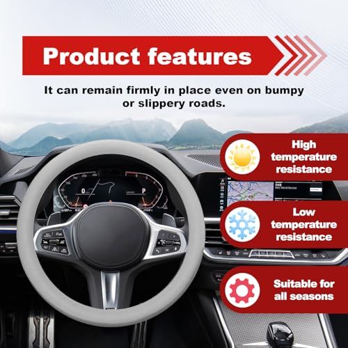 Car Steering Wheel Cover, Cool Non-Slip Silicone Steering Wheel - Product Imagery