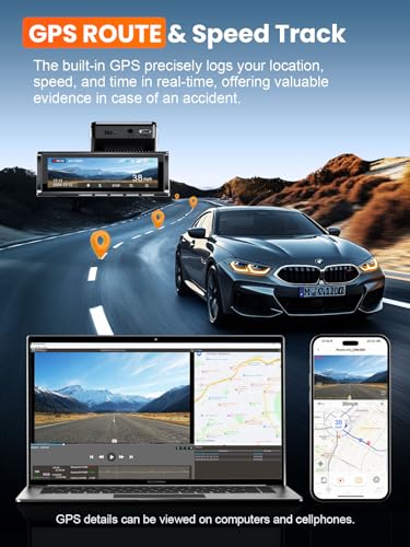 Affver 4K+2.5K Dash Cam Front and Rear, Built-in 5G WiFi 6 GPS - Product Imagery