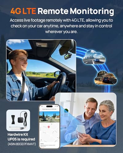 70mai A810 Lite 4K Dash Cam Front and Rear, 5GHz Wi-Fi 6 - Product Imagery