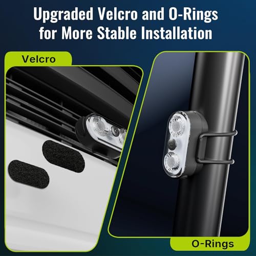 Wireless LED Lights for Car 4PCS with Base, Button and Remote - Product Imagery