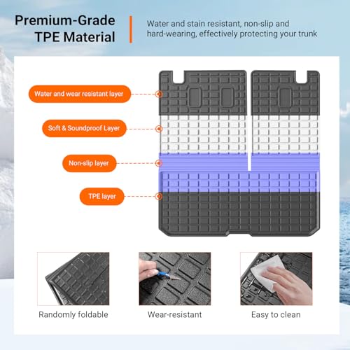powoq Cargo Mat Trunk Mat Compatible with 2016-2026 Honda Pilot - Product Imagery
