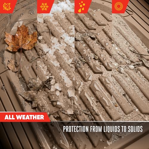 MotorTrend FlexTough Beige Car Floor Mats Rubber All Weather - Product Imagery