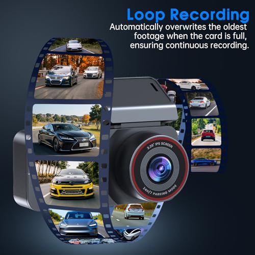 Dash Cam 2.5K Front Rear 64GB WiFi GPS 160° Night Vision - Product Imagery