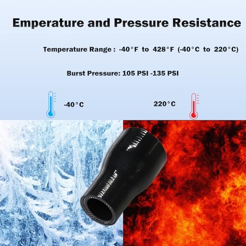 Automotive Silicone Tubing, ID 1-7/8" to 2" (48mm-51mm) Straight - Product Imagery