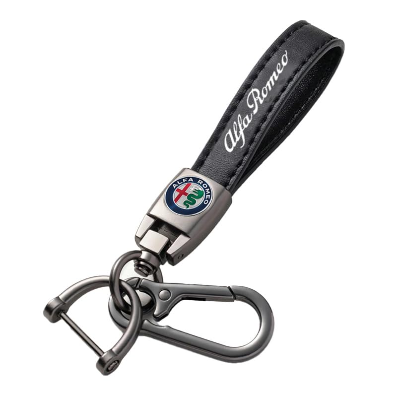 Leather Car Key Chain Metal Car Keyring Accessories Suit for - Product Imagery