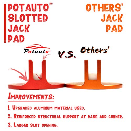 Potauto Universal Aluminum Grooved Magnetic Jack Pad Jacking Puck - Product Imagery