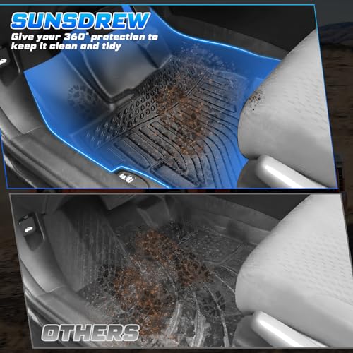 Sunsdrew Floor Mats for 2012-2015 Honda Civic Sedan, All Weather - Product Imagery