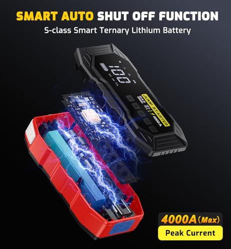 Jump Starter with Air Compressor 4000A Portable Car Battery Jump - Product Imagery