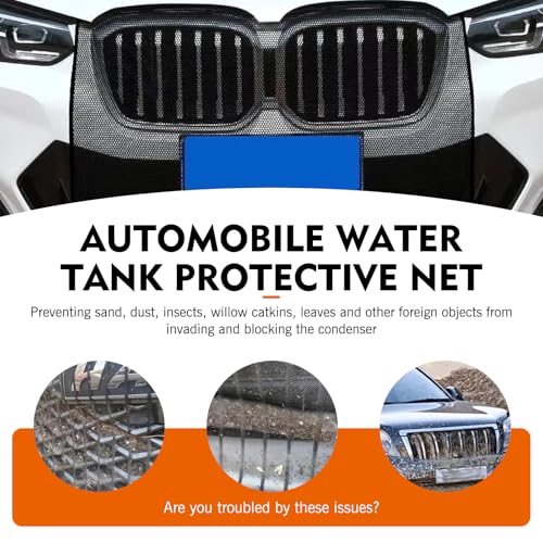 2 PCS Car Grill Mesh, Dustproof Anti-willow Radiator Protector, - Product Imagery