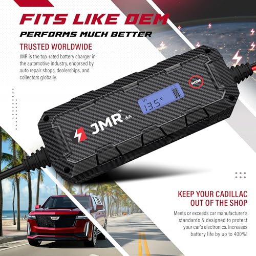 JMR 12V Battery Charger for Cadillac, 12V Cig. Port, No Lithium - Product Imagery