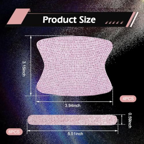 10PCS Bling Car Door Handle Protector, Crystal Rhinestone - Product Imagery