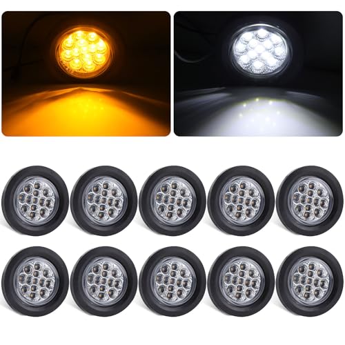 10Pcs Dual Revolution 2.5" Inch Round Led Marker Lights 13 LED - Product Imagery