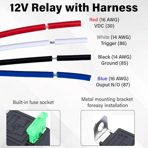 Sixzoo 3 PCS 4 Pin 12V Relay Socket, 30A Fuse Relay Switch - Product Imagery