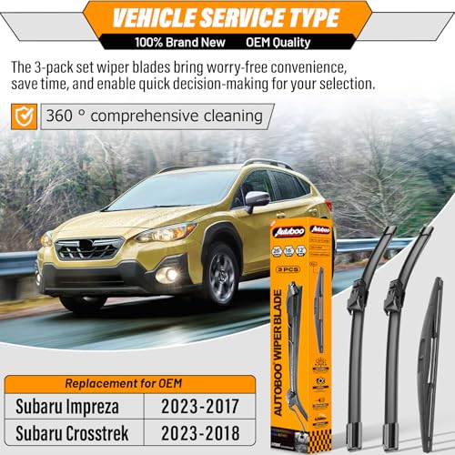 AUTOBOO Windshield Wiper Blade Replacement for Subaru Crosstrek - Product Imagery
