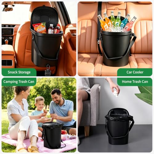 Trash Can for Car with Lid, Leakproof & 100% Silicone Can, 2 - Product Imagery
