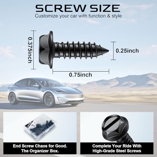 LivTee Rustproof License Plate Screws for Securing License - Product Imagery