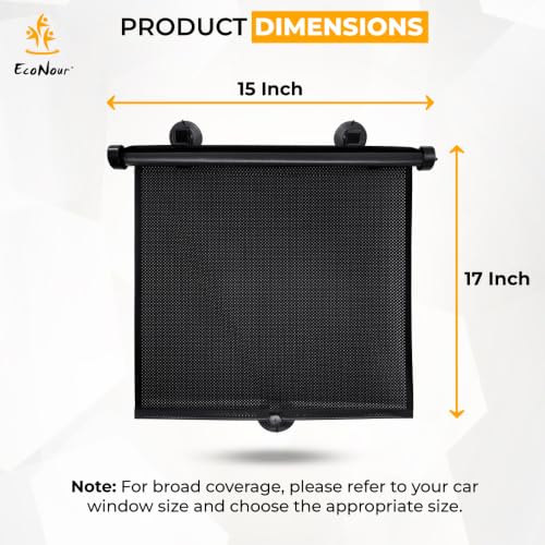 EcoNour Car Window Shades for Baby (2 Pack) Side Sunshade, Sun - Product Imagery