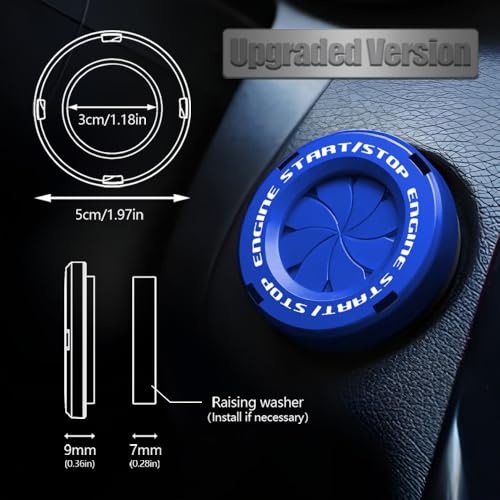 Tybasthe Rotary Push Start Button Cover, Car Accessories Engine - Product Imagery