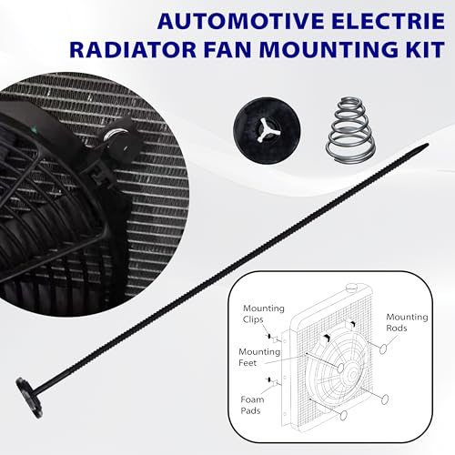 BFXM Automotive Fan Mounting Kit, Radiator Fan Zip Ties Clips - Product Imagery