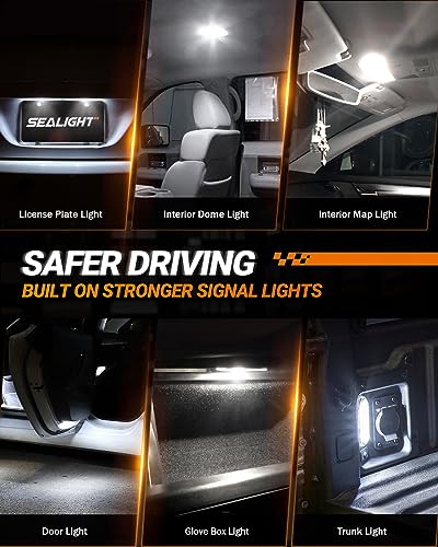 SEALIGHT 194 LED Bulb 6000K White, License Plate Light, Dome - Product Imagery