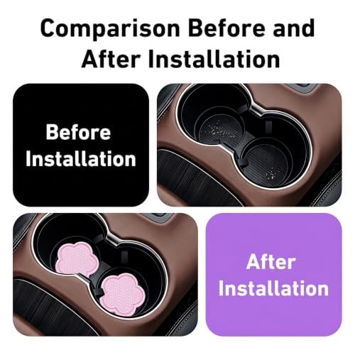 4PCS Car Cup Holder Coasters, Cute Flower Coasters, Waterproof - Product Imagery