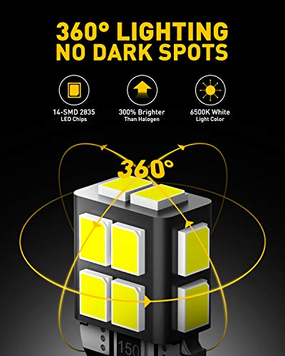 AUXITO 194 LED Bulb 6000K White 168 2825 W5W T10 Wedge 14-SMD - Product Imagery