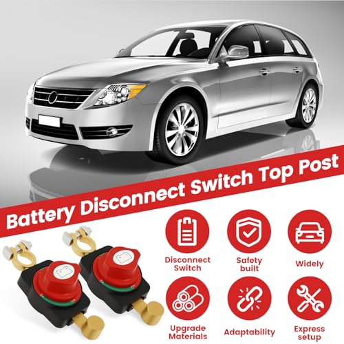 2PCS Battery Disconnect Switch Top Post, Battery Cut Off Switch - Product Imagery