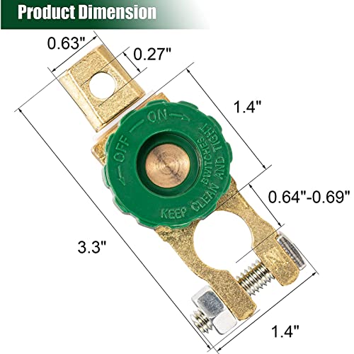 Switch Isolator , Brass Plated Zinc Alloy Knob Type Top Post - Product Imagery