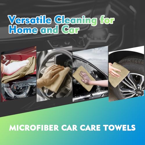HOMEXCEL Brown Microfiber Cleaning Cloth 6 Pack 12.5 x 12.5 inch - Product Imagery
