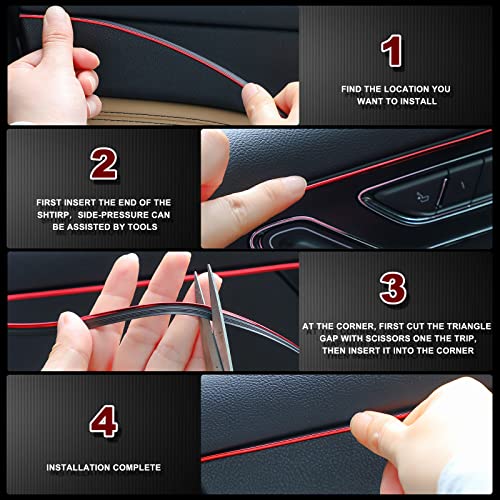 Frienda 25 Pack Universal Car Vent Trim Strips and Cup Mats Set, - Product Imagery