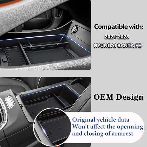 2PCS Center Console Organizer for 21-23 Hyundai Santa Fe - Product Imagery