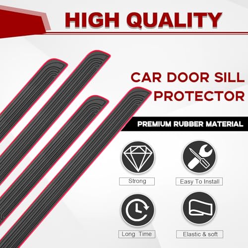 4PCS Car Door Sill Protector, Anti-Scratch & Waterproof Auto - Product Imagery