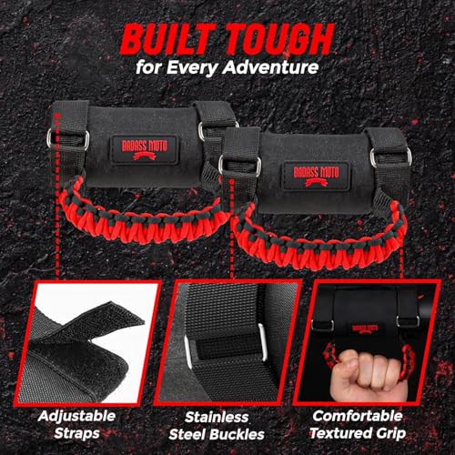 Badass Moto Roll Bar Grab Handles - SXS, ATV, & UTV Grab Handles - Product Imagery