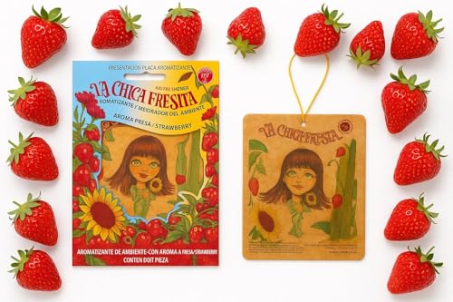 6 pack Strawberry La Chica Fresita air Fresheners Aromatizante - Product Imagery