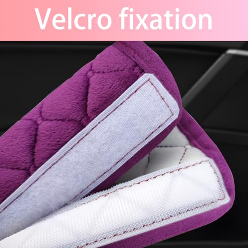 2PCS Car Grab Handle Covers Velvet Door Pull Protectors Purple - Product Imagery